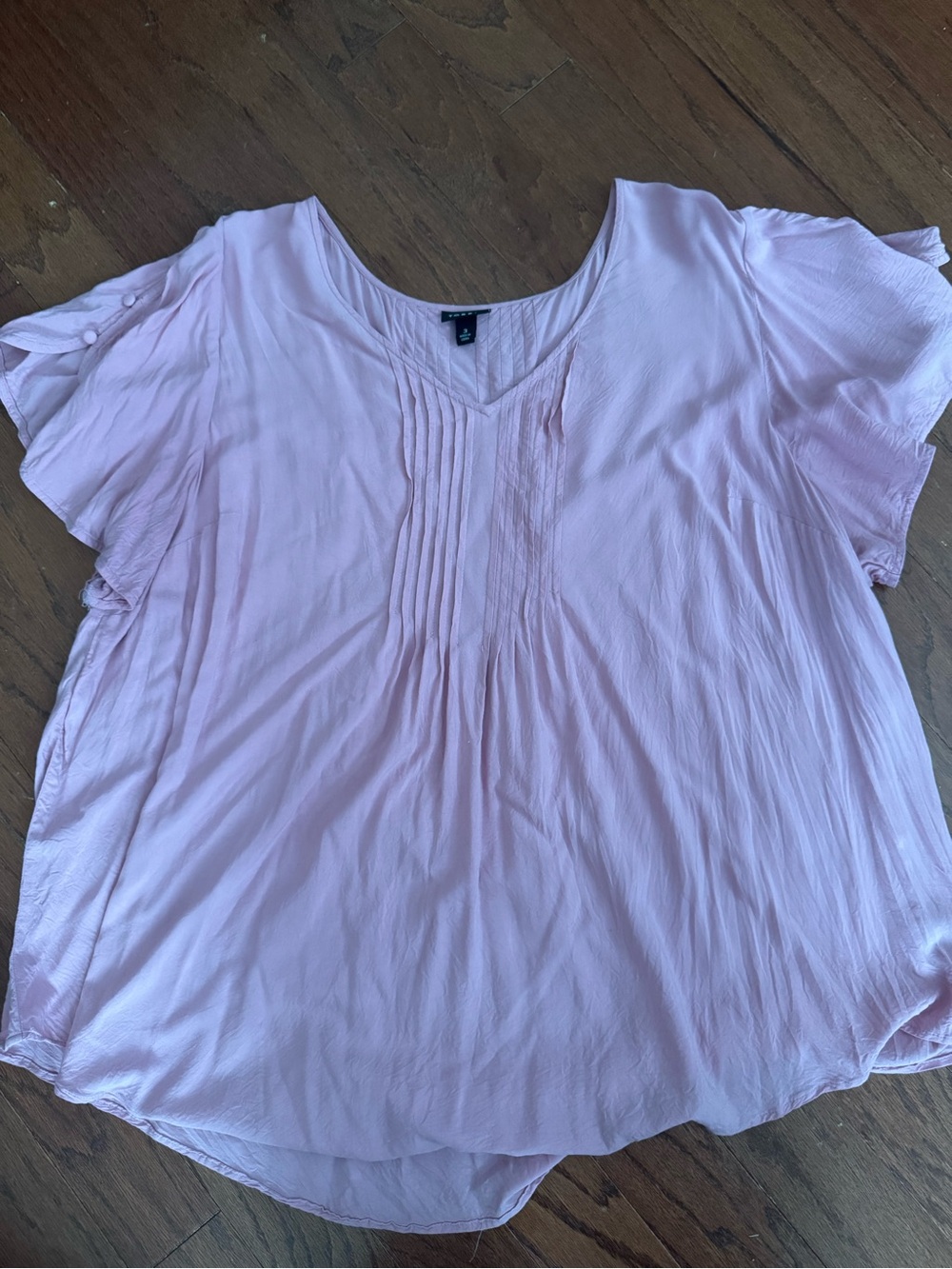 torrid Light Pink Pintuck V-Neck Flutter Sleeve Blouse